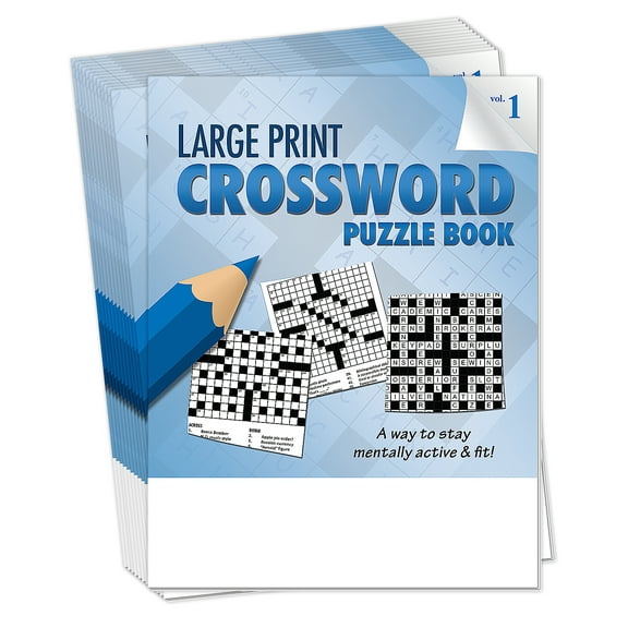 ZoCo: 25-Pack Bulk Large Print Crossword Puzzle Books (Vol 1), 32 Pages