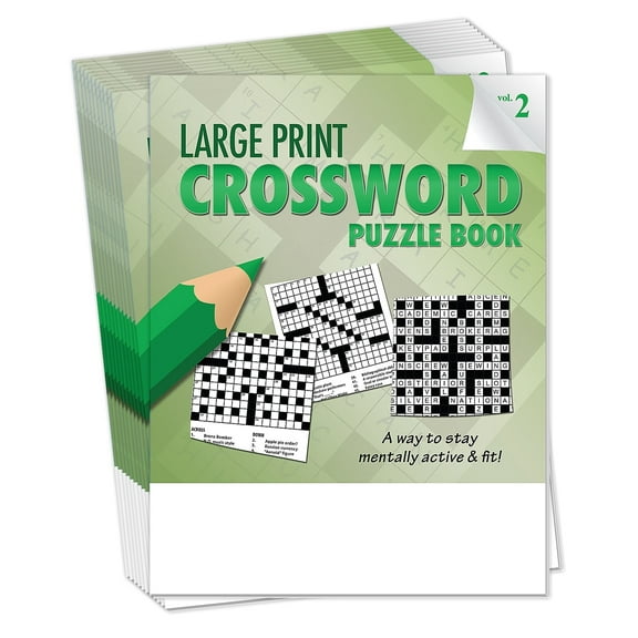 ZoCo: 25-Pack Bulk Large Print Crossword Puzzle Books (Vol 2), 32 Pages