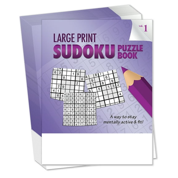 ZoCo 25-Pack Large Print Sudoku Puzzle Books, Vol 1