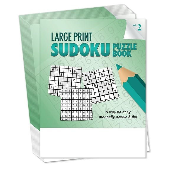 ZoCo: 25-Pack Large Print Sudoku Puzzle Book Set (Vol 2), 32 Pages