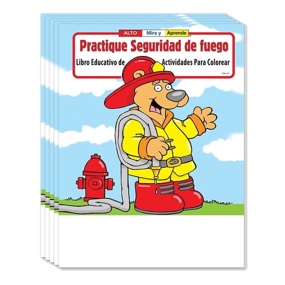 ZoCo 25-Pack Fire Safety Kids Coloring & Activity Books in Spanish