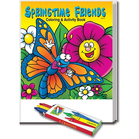 ZoCo 25-Pack Springtime Friends Coloring & Activity Book Set, 16 Pages