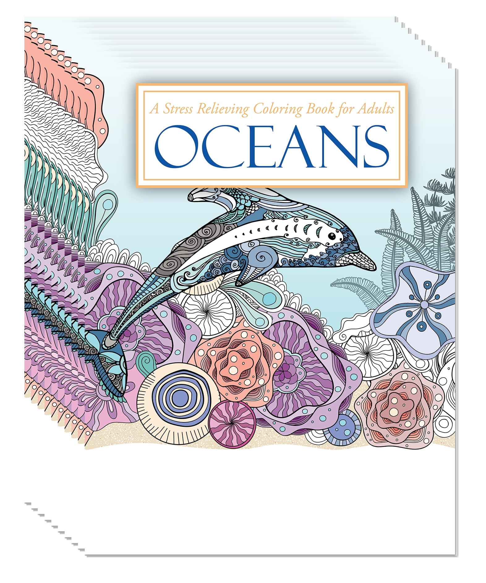 ZoCo: Adult Coloring Books 25 Pack, Oceans: Stress Relieving Designs