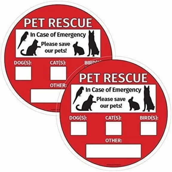 ZoCo: Pet Rescue Inside Window Stickers - Vinyl Static Cling Decals (2 Pack)