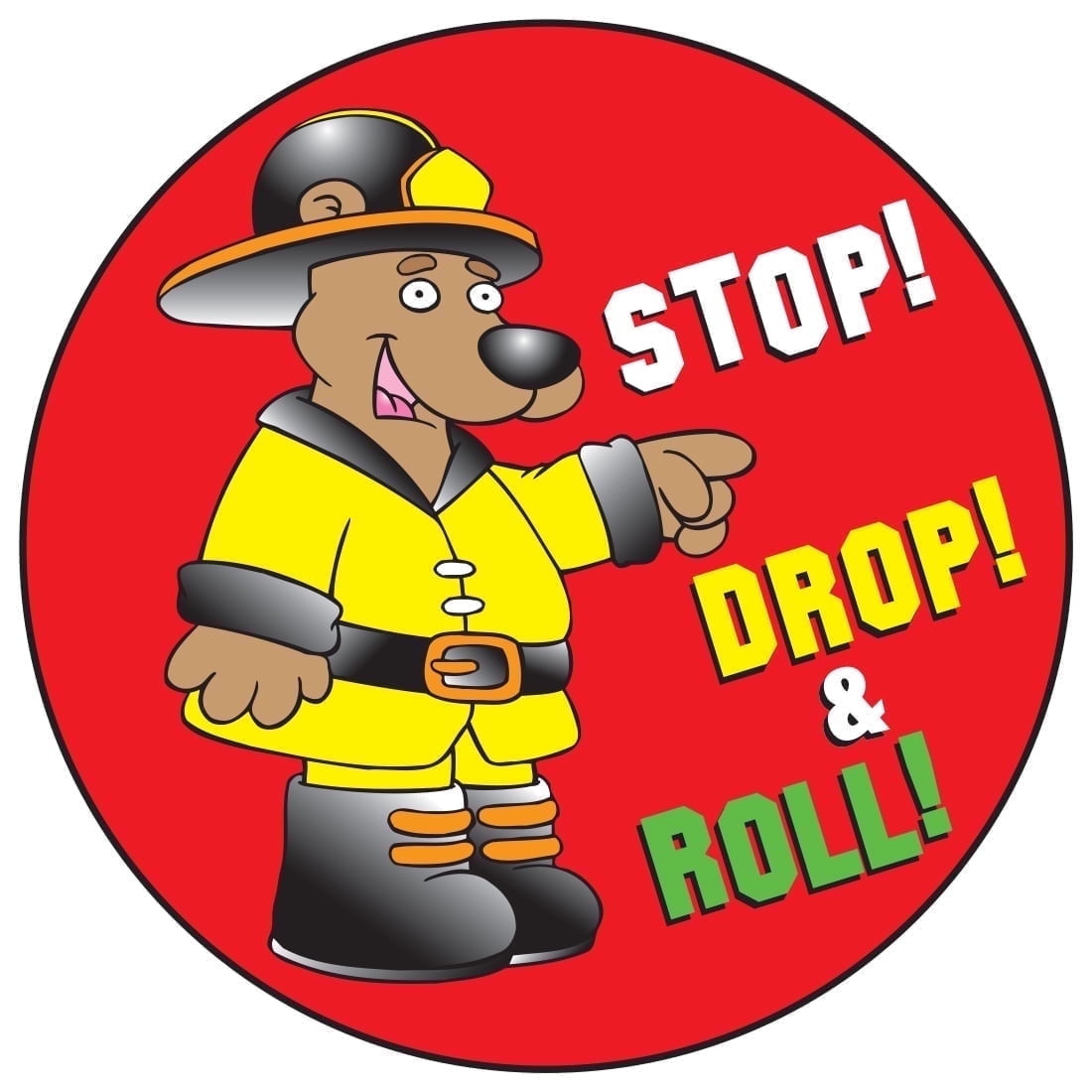 ZoCo: Stop Drop & Roll Fire Safety Sticker Roll - 400 Stickers