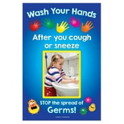 ZoCo Handwashing Poster for Kids - Wash Hands Sign for Children - Laminated, 12 x 18 in.