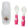 ZoLi Ergonomic Fork & Spoon Set with Travel Case - Green