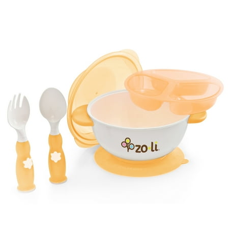 ZoLi STUCK Suction Feeding Bowl Kit, Orange