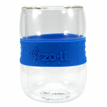 ZoLi SWIRL Double-Walled Glass Tumblers, Blue, 2-Pack