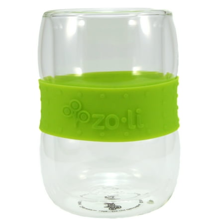 ZoLi SWIRL Double-Walled Glass Tumblers, Green, 2-Pack