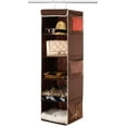 thumbnail image 1 of Zober 5-Shelf Hanging Closet Organizer - 6 Side Mesh Pockets Breathable Polypropylene Hanging Shelves - for Clothes Storage and Accessories, 12" x 11 ½ " x 42" (Java), 1 of 7