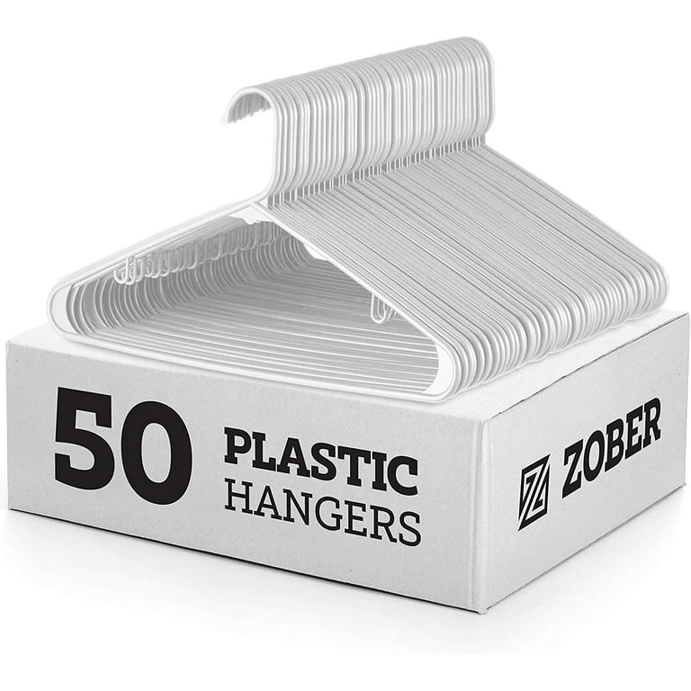 Zober Velvet Hangers 50 Pack - Heavy Duty Gray Hangers for Coats, Pants & Dress Clothes - Non Slip Clothes Hanger Set - Space Saving Felt Hangers