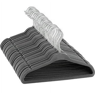DecorRack Non Slip Velvet Clothing Hangers, 10 Pack, Gray 