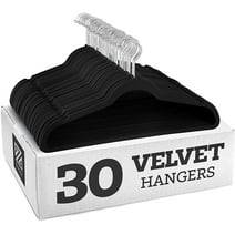 Zober Non-Slip Velvet Hangers - Suit Hangers (30-pack) Ultra Thin Space Saving 360 Degree Swivel Hook Strong and Durable Clothes Hangers Hold Up-To 10 Lbs, for Coats, Jackets, Pants, and Dress Clothes