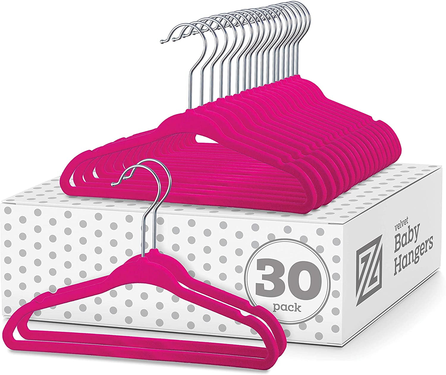 Zober - Baby Velvet Hangers - Premium Quality, Space Saving, Strong and Durable - Perfectly Sized for Babies 0-48 Months - 11