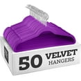 thumbnail image 1 of Zober Velvet Ultra Slim Non Slip Shirt Hangers, 50 Pack, Purple, 1 of 7