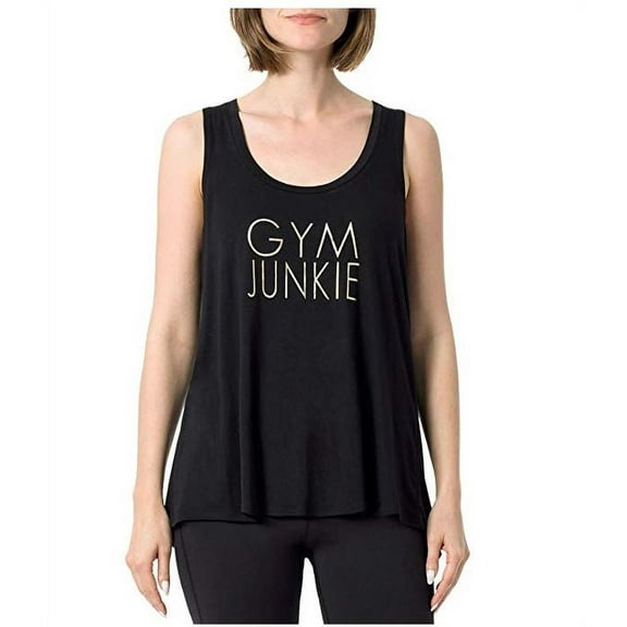 Zobha Graphic Tank Gym Junkie Active Wear Black Small
