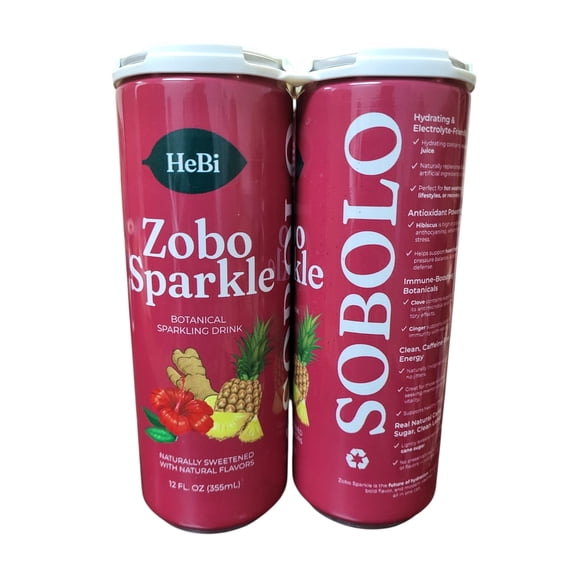 Zobo Sparkle. Botanical all natural Hibiscus Sparkling drink(Pack of 4)