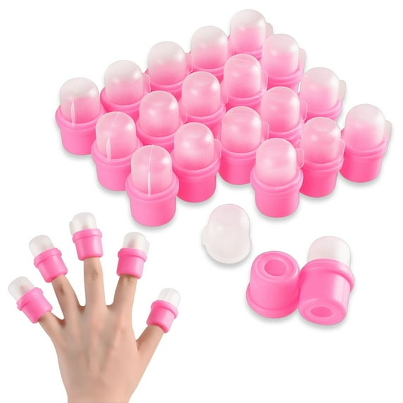 Zodaca 20 x Cap DIY Wearable Salon Nail Acrylic UV Gel Polish Remover Soak Soakers Tool for Manicure