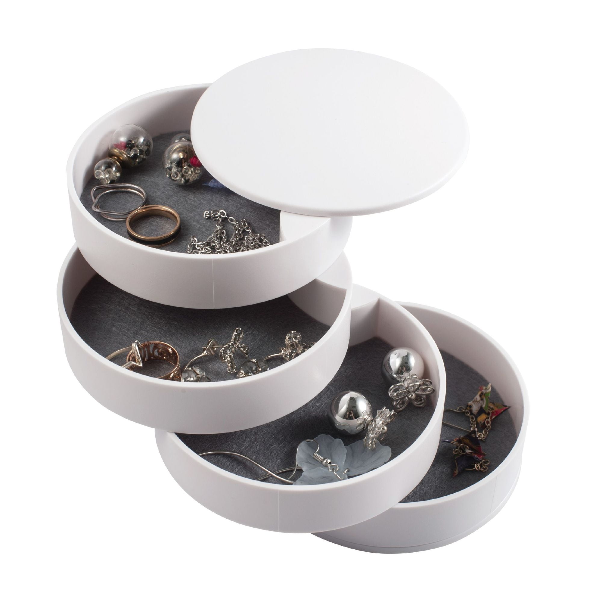 Juvale 4 Layer Rotating Jewelry Organizer For Men, Women, Small