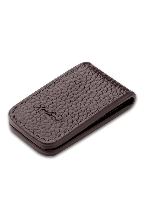Brown New Genuine Leather Magnetic Slim Pocket Money Clip Holder