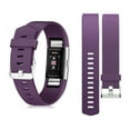 thumbnail image 1 of Zodaca for Fitbit Charge 2 Band , Replacement Wristband Soft Silicone Rubber Fashion Sport Strap with Adjustable Watchband-style Buckle for Fitbit Charge 2 Fitness Tracker Smartwatch Accessory Purple, 1 of 6