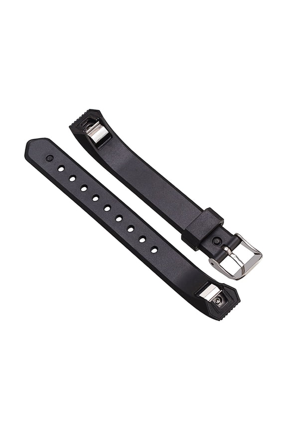 TPU Watch Band Compatible with Fitbit Alta and Alta HR, Fitness Tracker Replacement Band for Men and Women, Black