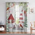 thumbnail image 1 of Zodanni Christmas Blackout Curtain Grommet Room Darkening Curtain Thermal Insulated Window Treatments Eyelet Ring Top Window Drapes White W:52''x H:54'' *2Pcs, 1 of 3