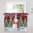 thumbnail image 1 of Zodanni Kitchen Valance Cafe Tier Short Curtain Christmas Window Treatments Xmas Window Drapes Rod Pocket Curtain Panel A 2pc-Tier Curtain: W:42''x H:54'', 1 of 1