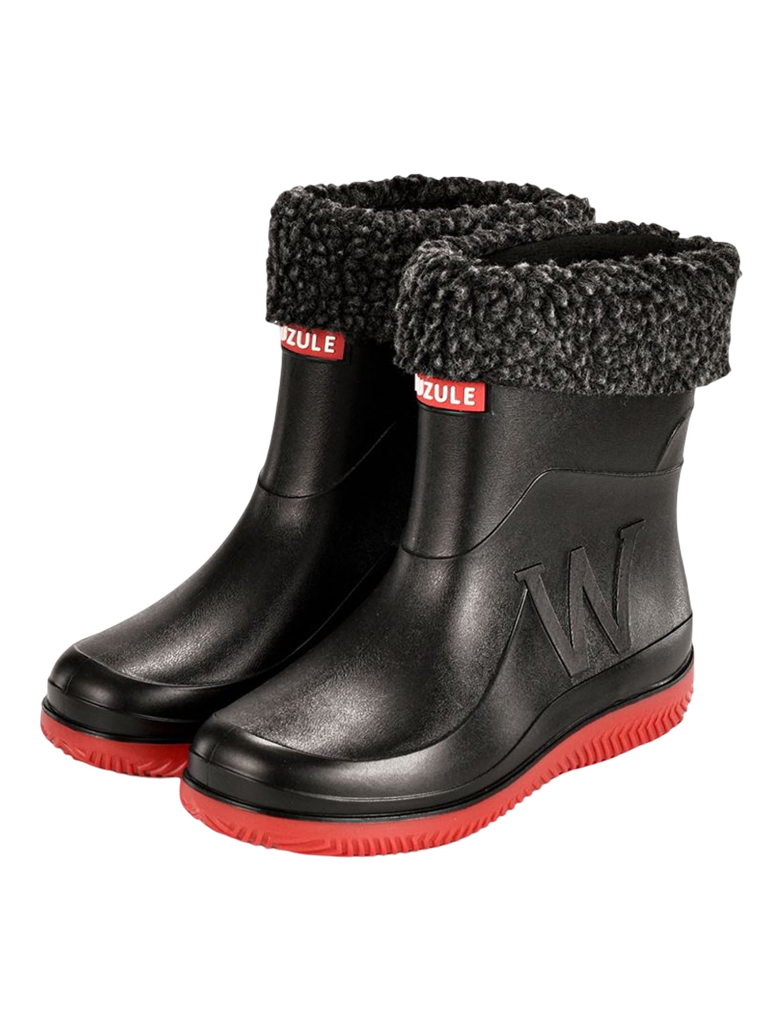 Zodanni Mens Rubber Boot Slip Resistant Rain Boots Mid Calf Garden