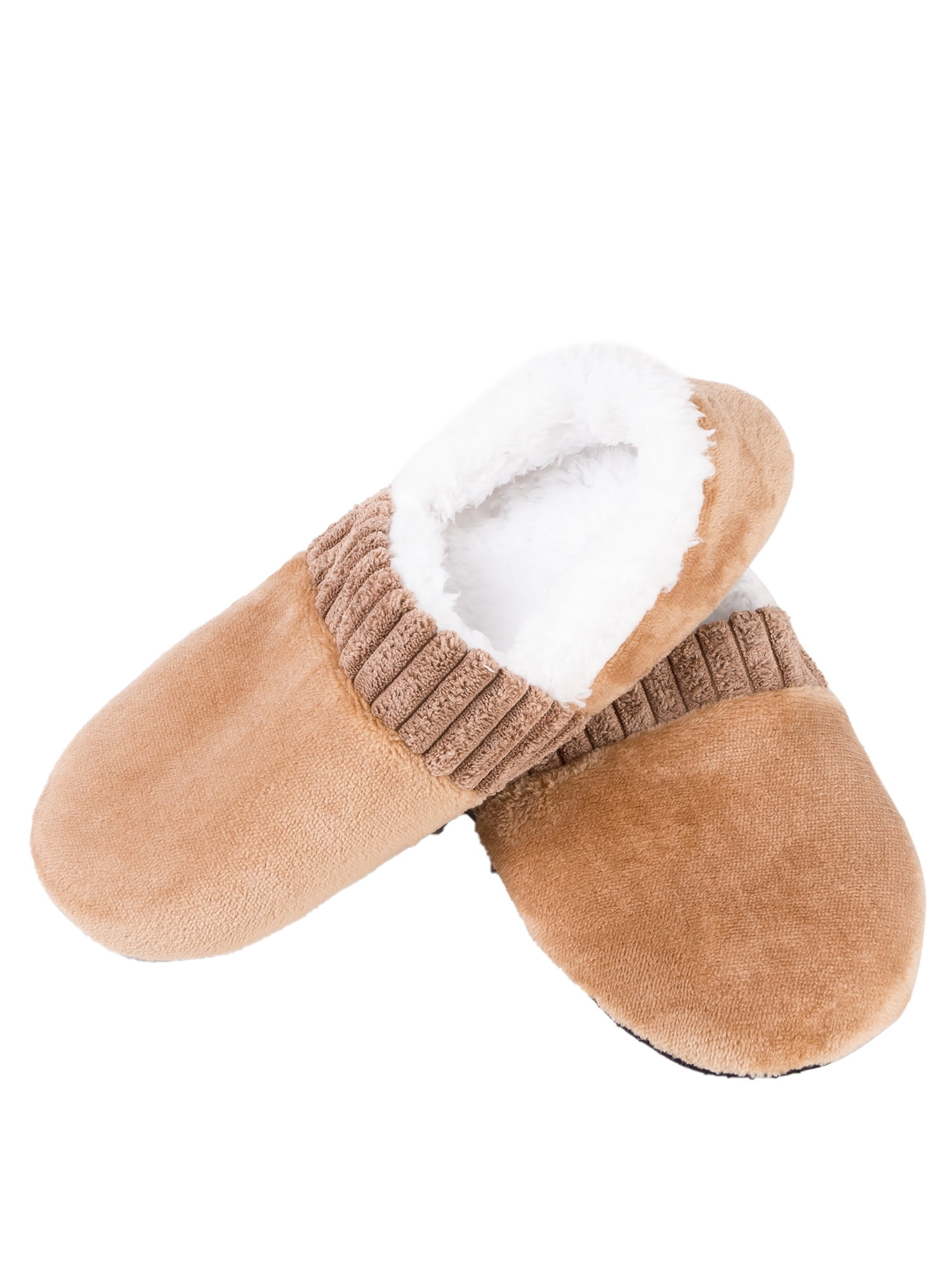 Zodanni Mens Slipper Socks With Grippers Soft Sole Fuzzy Sherpa Lining