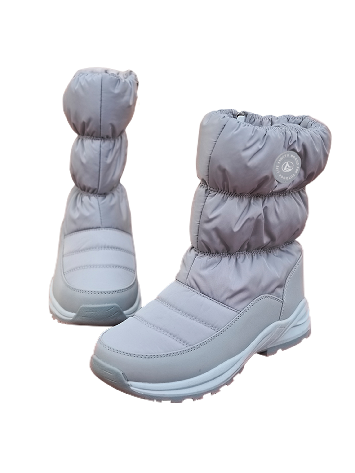 Zodanni Unisex Snow Boots Mid Calf Winter Boot Plush Lined Waterproof