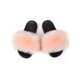 thumbnail image 1 of Zodanni Women Fuzzy Slippers Color Block Fluffy Slides Furry Slipper Breathable Shoe Outdoor Lightweight Faux  Home Shoes Light Pink 7.5-8, 1 of 3
