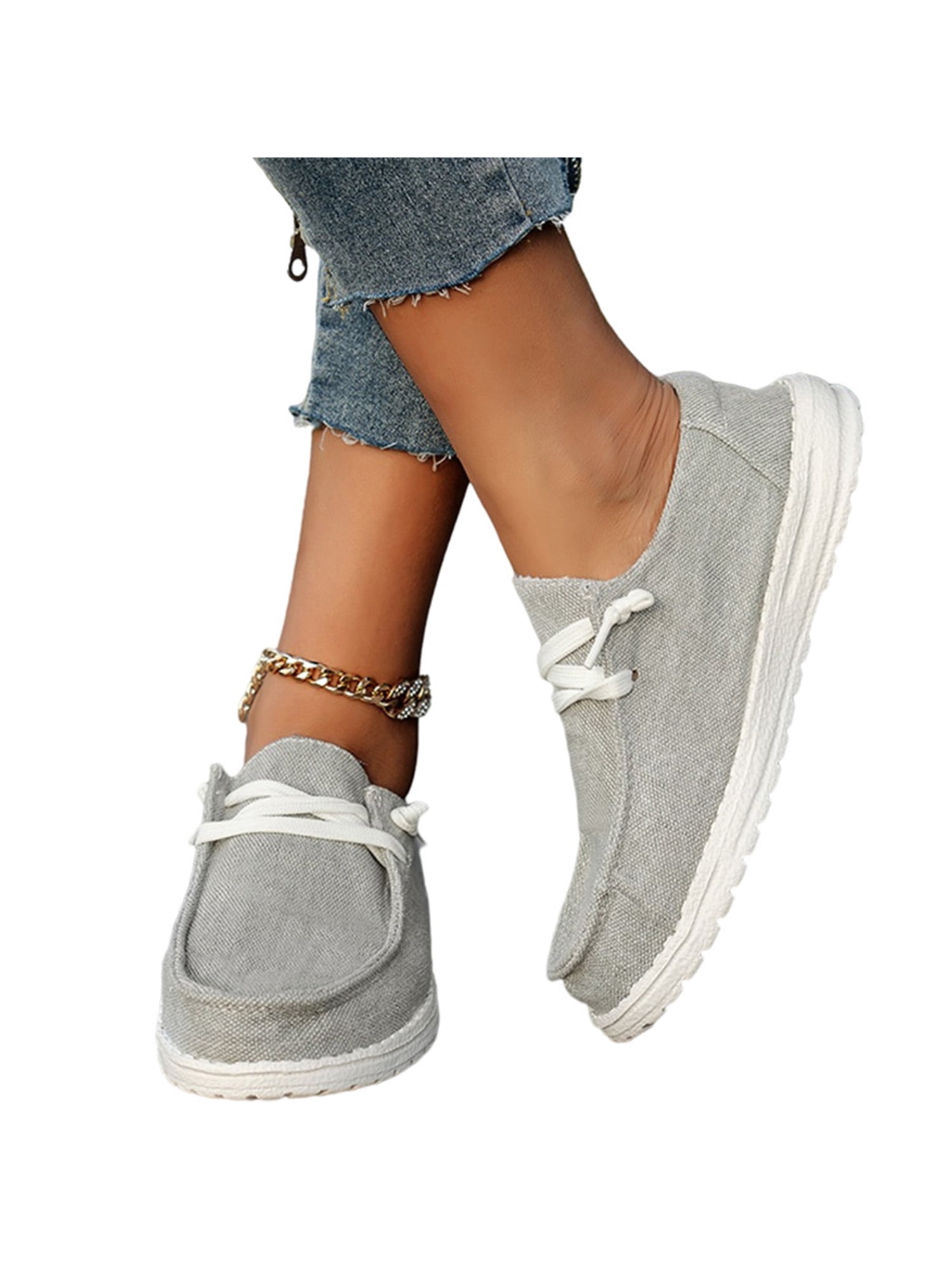 Zodanni Women's Casual Canvas Shoes Flat Low Top Leopard Print Shoes