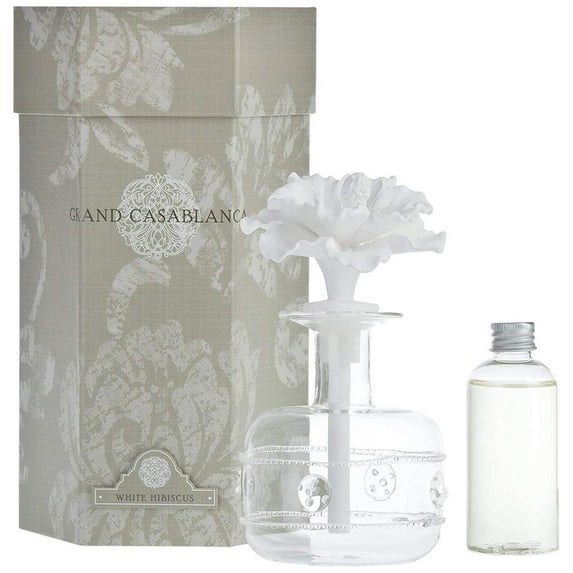 Zodax "Grand Casablanca" Porcelain Diffuser, White Hibiscus Fragrance