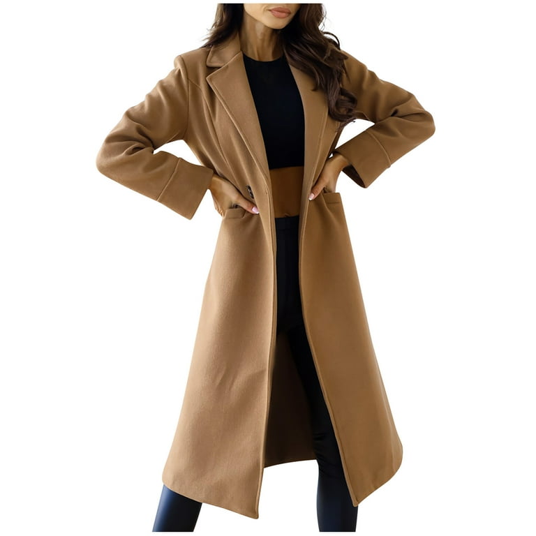 Zodggu Blouse Tweed Long Coat With Belt Women Tops Pockets Fashion 