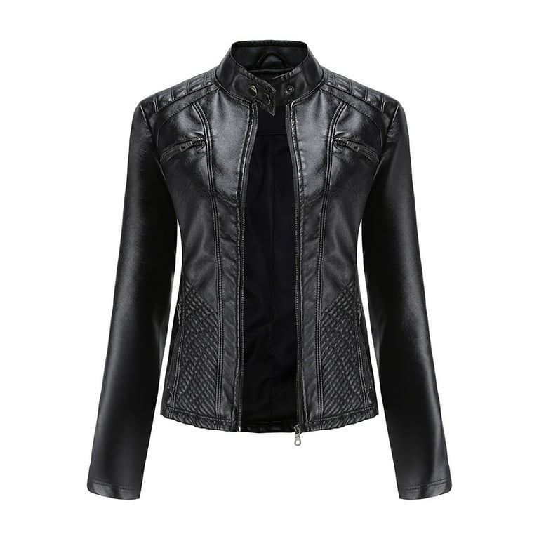Solid Color Long Sleeve O-Neck Zip Short Jacket