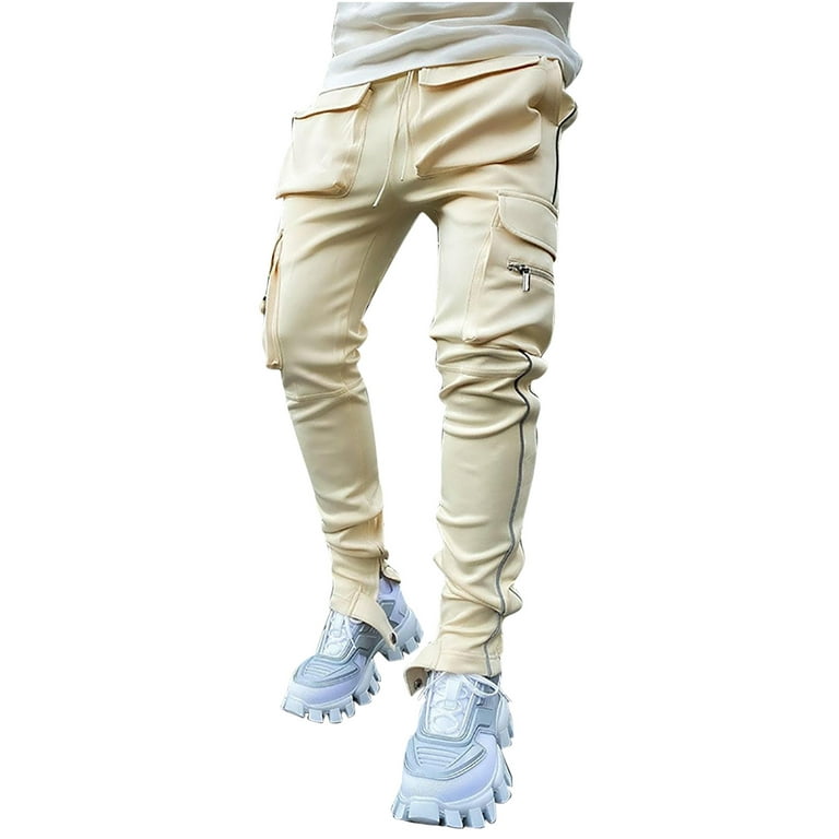 Men's Cargo Jogger Pants Pocket Hip Hop Leisure Casual Trousers Street Style