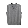 thumbnail image 1 of Zodggu Twist Knitted Women Fashion Cropped Vest Sweaters for Women Loose Casual Women Fashion Sleeveless V Neck Female Leisure Gray L, 1 of 4