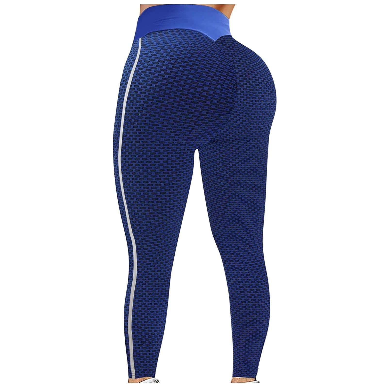 Zodggu Women Scrunch Butt Lifting Workout Leggings Textured High Waist Full  Length Long Pants Cellulite Compression Yoga Pants Tights Female Fashion  Bottoms Blue 12 