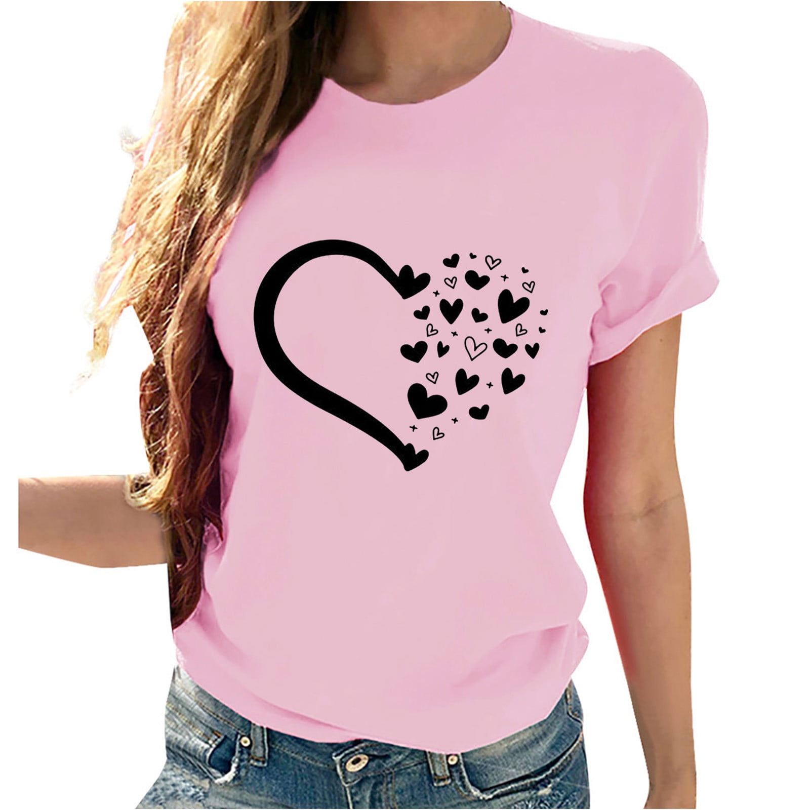 Zodggu Womens Graphic Tunic TShirts for 2023 Trendy Deals Ruffle Short