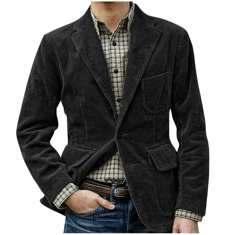 Zodggu Woven Jacket Single-breasted Coat for Men Lapel Collar Jacket Button  Front Stretch Suit Coat Long Sleeve Tuxedo Slim Fit Solid Sports Business  Pocket Office Lightweight Black 6