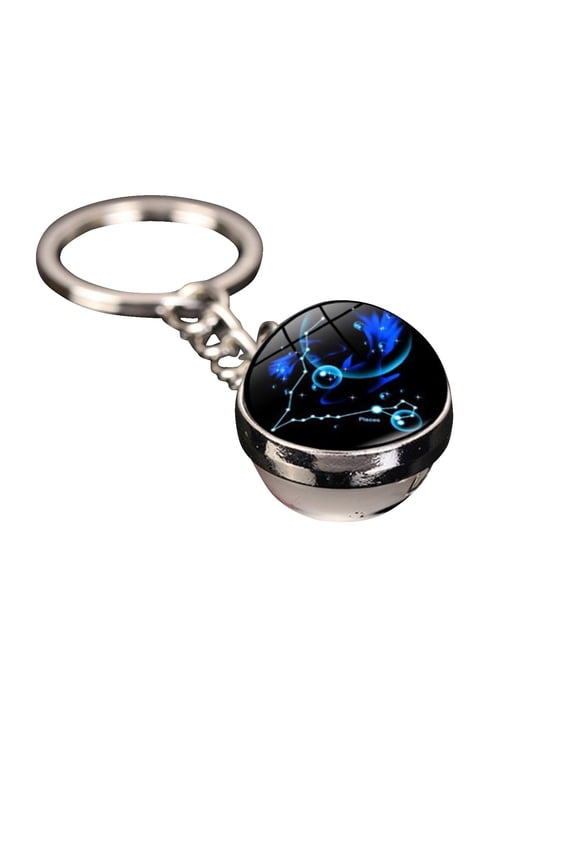Zodiac 12 Constellation Glow In The Dark Creative Galaxy keychain Keychains - Outer Space Galaxy Themed Gifts for Birthdays & Christmas, Glow in Dark Keychain Art