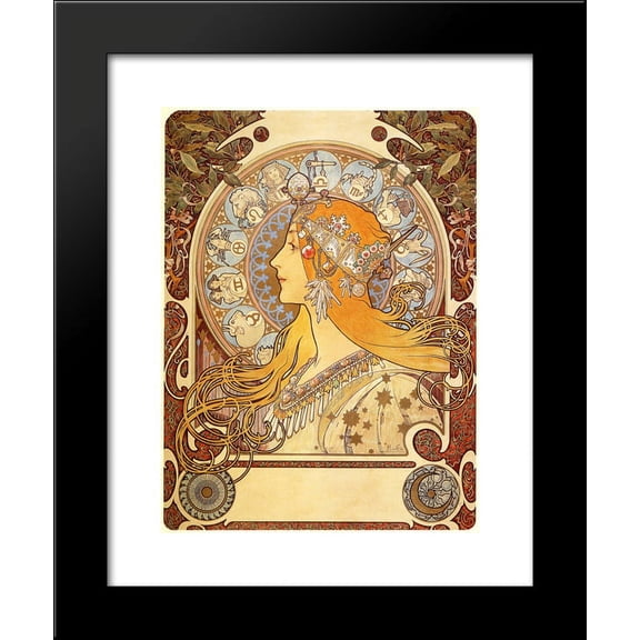 Zodiac 20x24 Framed Art Print by Mucha, Alphonse