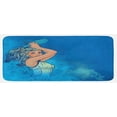 thumbnail image 1 of Zodiac Aquarius Kitchen Mat, Woman Lady Features Stars Beauty Fortune Pattern Design, Plush Decorative Kitchen Mat with Non Slip Backing, 47" X 19", Cobalt Blue Turquoise, by Ambesonne, 1 of 1