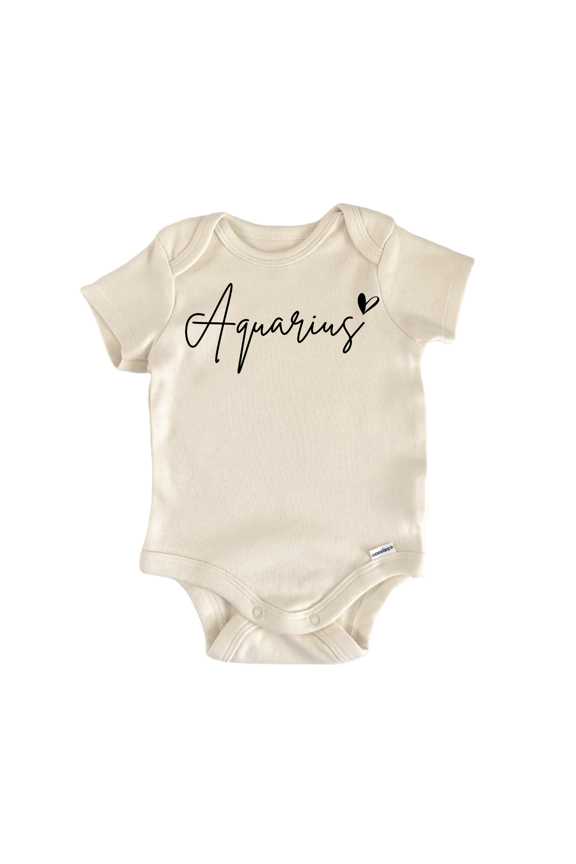 Zodiac Aquarius Script - Baby Bodysuit