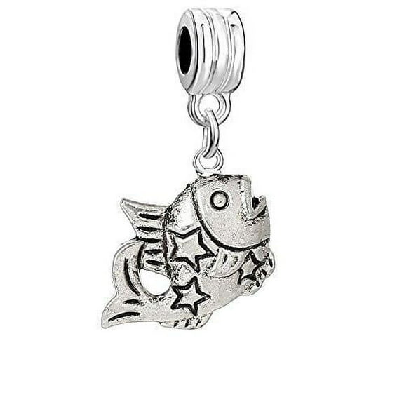Zodiac Bead Compatible for Most European Snake Chain Bracelets  (Pisces)