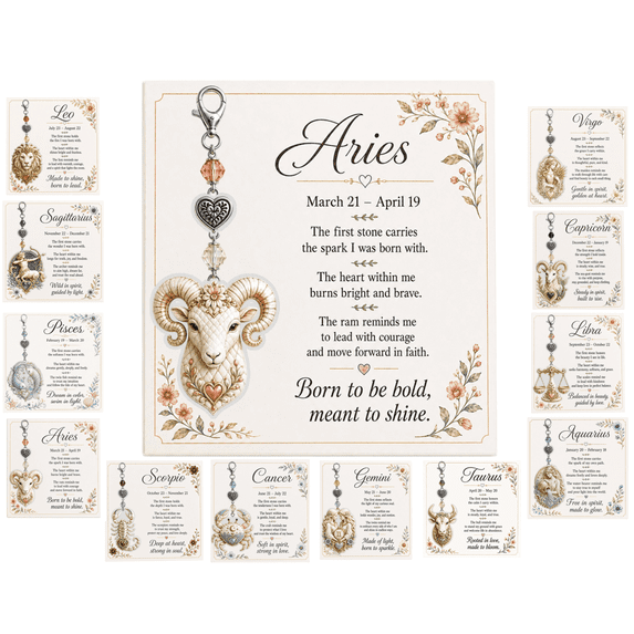 Zodiac Birthstone Charm Keepsake Card, Heartwarming Single Card Set ...