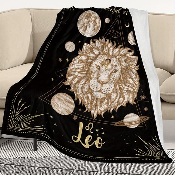 Zodiac Blanket 60"x80" Flannel Throw - Aries Taurus Gemini Cancer Leo Virgo Libra Scorpio Sagittarius Capricorn Aquarius Pisces - Soft Christmas Birthday Gift for Women, Home Decor