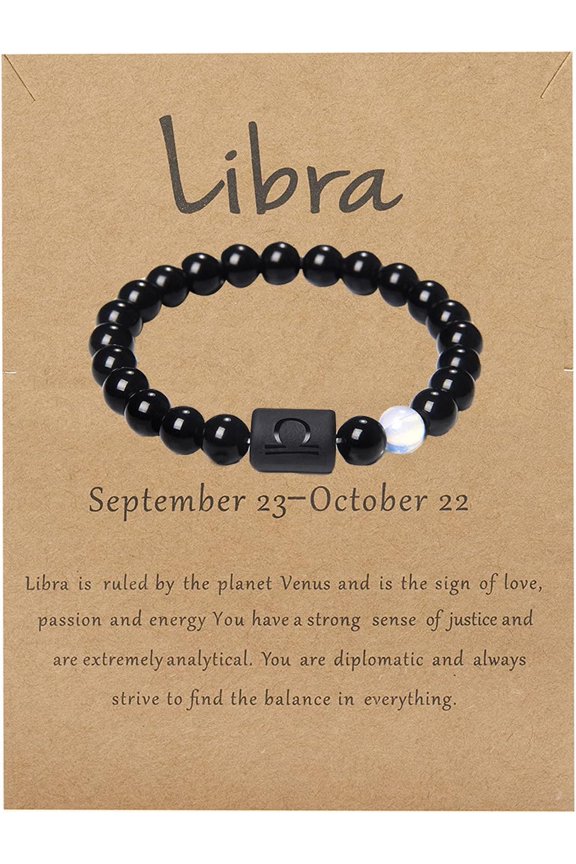 Zodiac Bracelet for Men Women Adjustable Natural Black Onyx Stone Bracelet 8mm 10mm Star Sign Constellation Horoscope Bracelet Gifts[v10963]